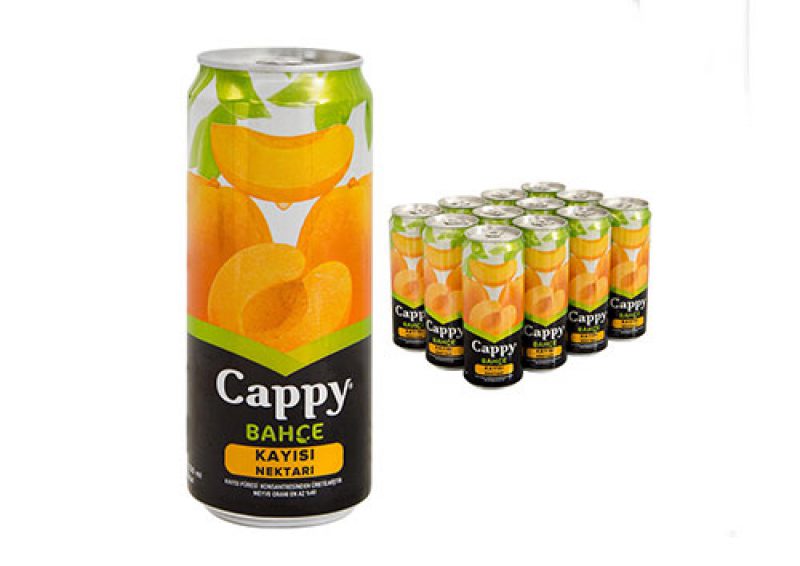 cappy meyve suları kayısı teneke kutu 330 ml 12 li